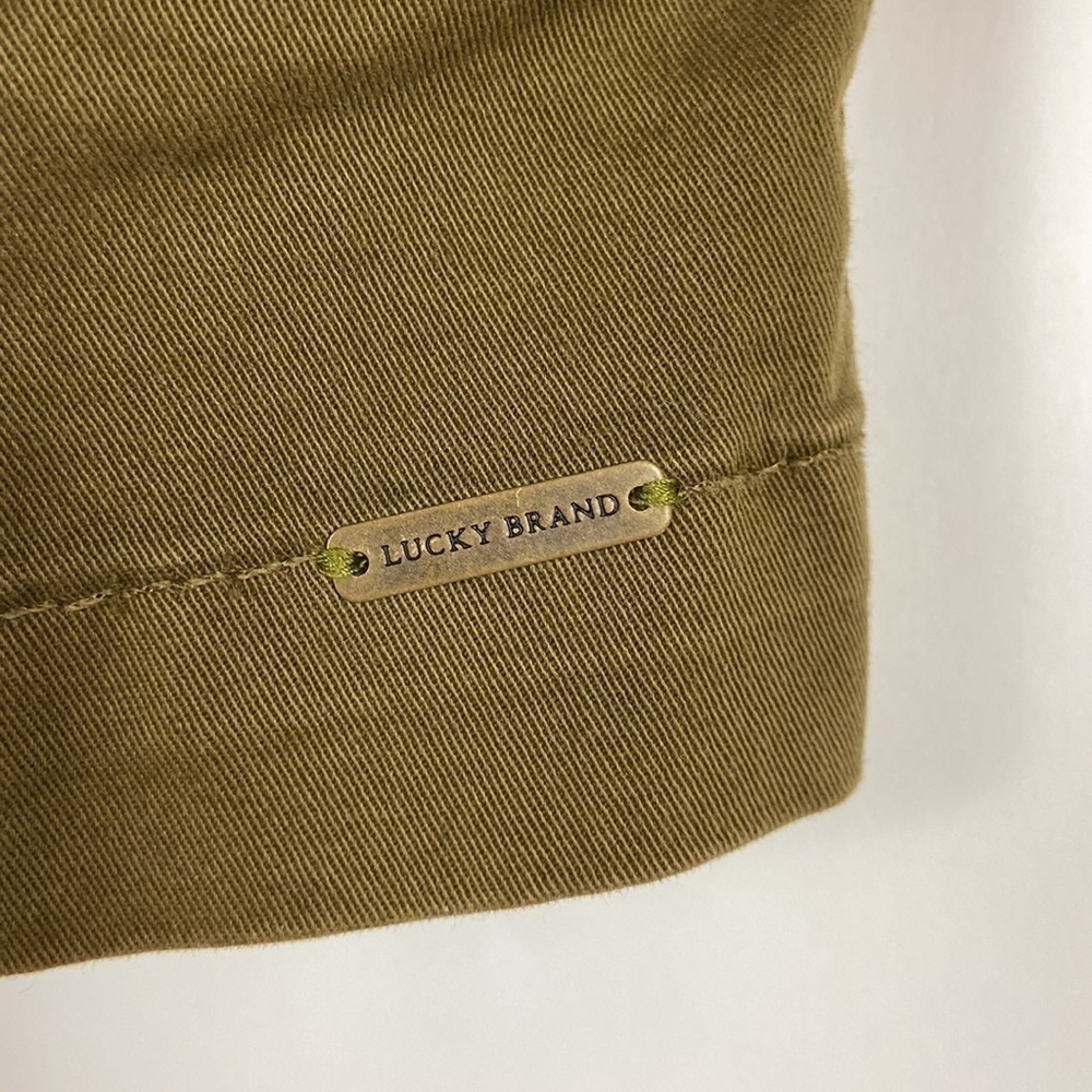 Lucky Brand Utility Jacket Color Army Green Cinch Waist Long Sleeve Coat - Picture 5 of 16